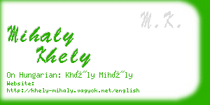 mihaly khely business card